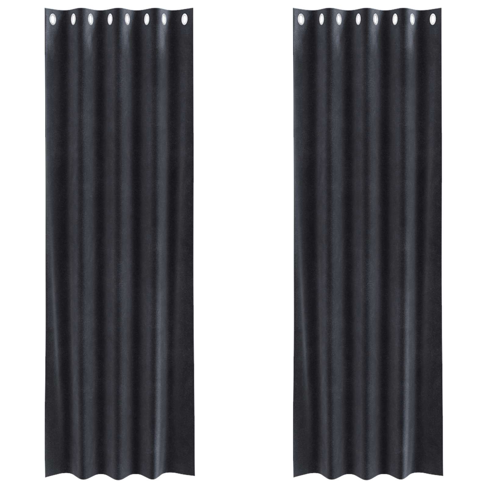 Vidaxl rideaux occultants 2 pcs gris foncé 140 x 245 cm velours