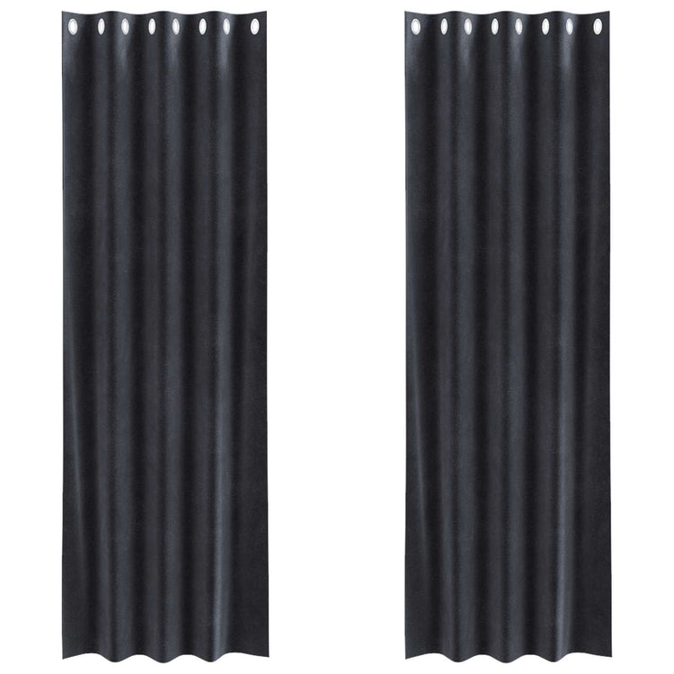 Vidaxl rideaux occultants 2 pcs gris foncé 140 x 245 cm velours