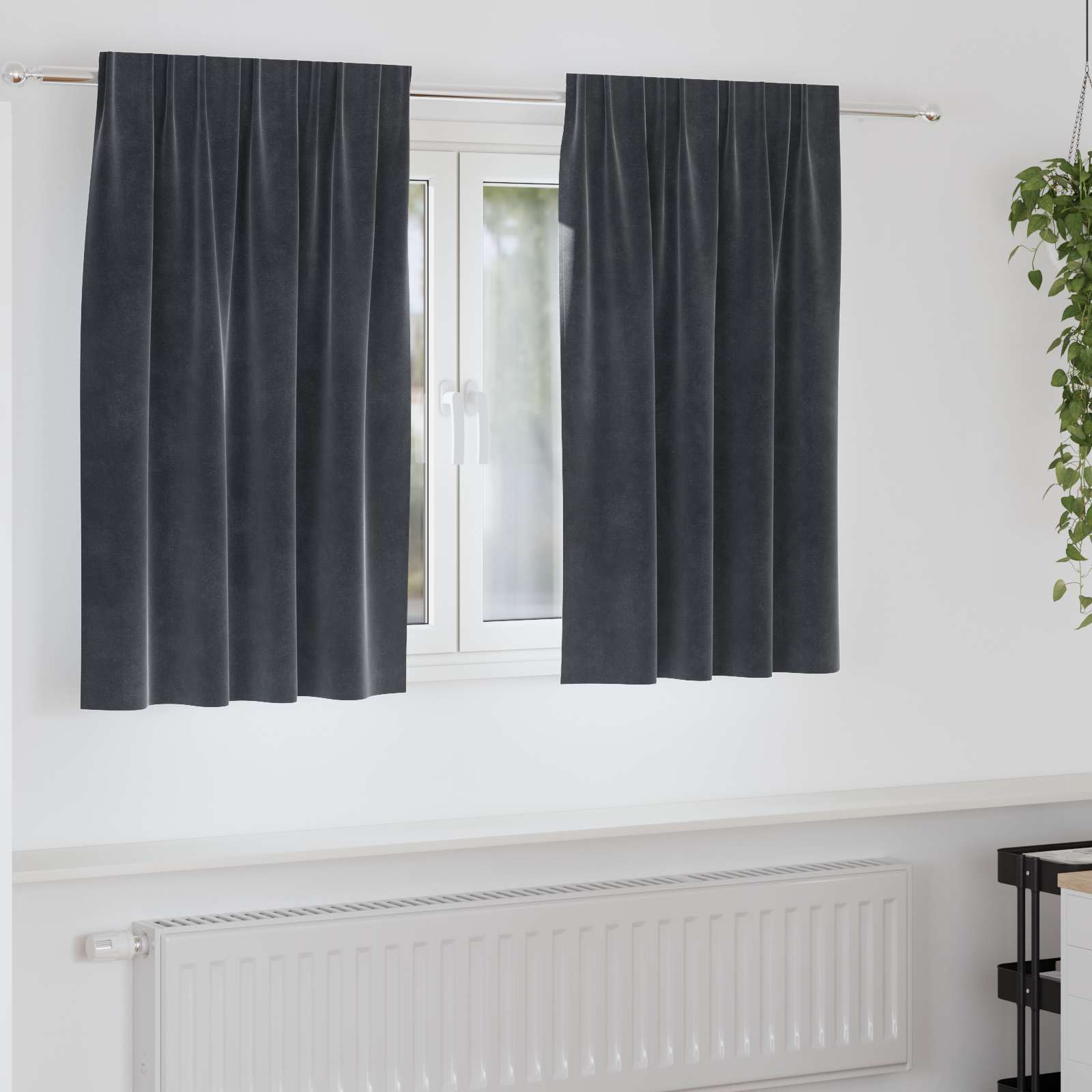 Vidaxl rideaux occultants 2 pcs gris foncé 140 x 140 cm velours