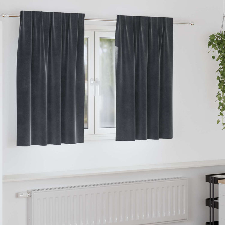 Vidaxl rideaux occultants 2 pcs gris foncé 140 x 140 cm velours