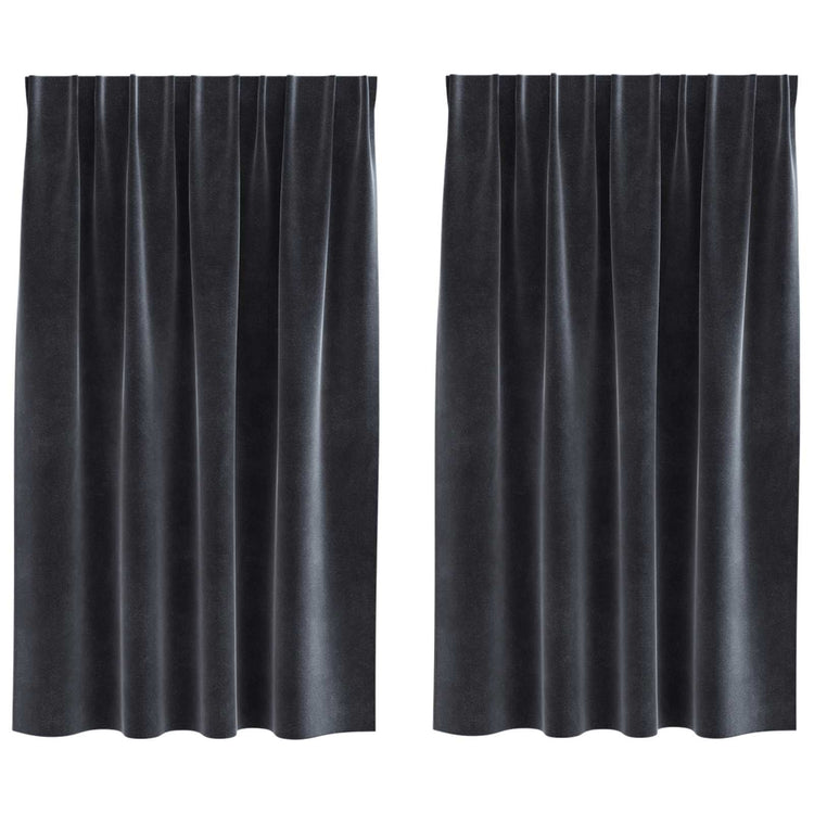 Vidaxl rideaux occultants 2 pcs gris foncé 140 x 140 cm velours