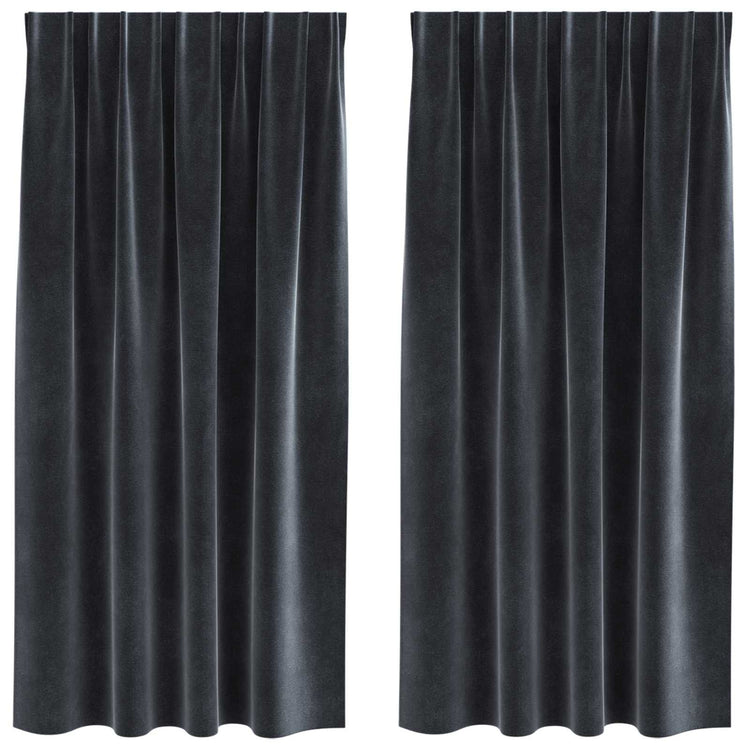 Vidaxl rideaux occultants 2 pcs gris foncé 140 x 175 cm velours