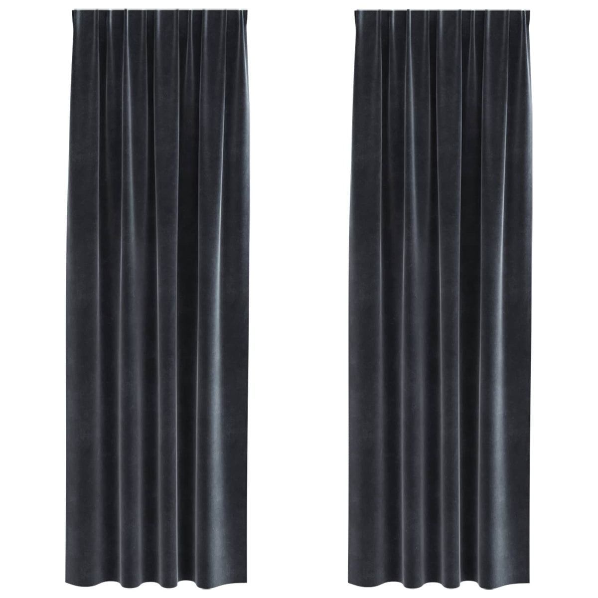 Vidaxl rideaux occultants 2 pcs gris foncé 140 x 225 cm velours