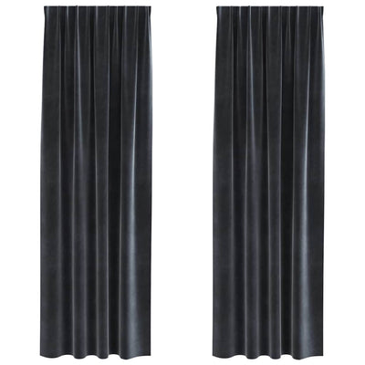 Vidaxl rideaux occultants 2 pcs gris foncé 140 x 245 cm velours