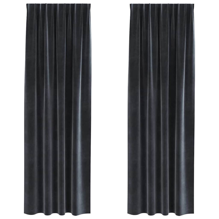 Vidaxl rideaux occultants 2 pcs gris foncé 140 x 245 cm velours