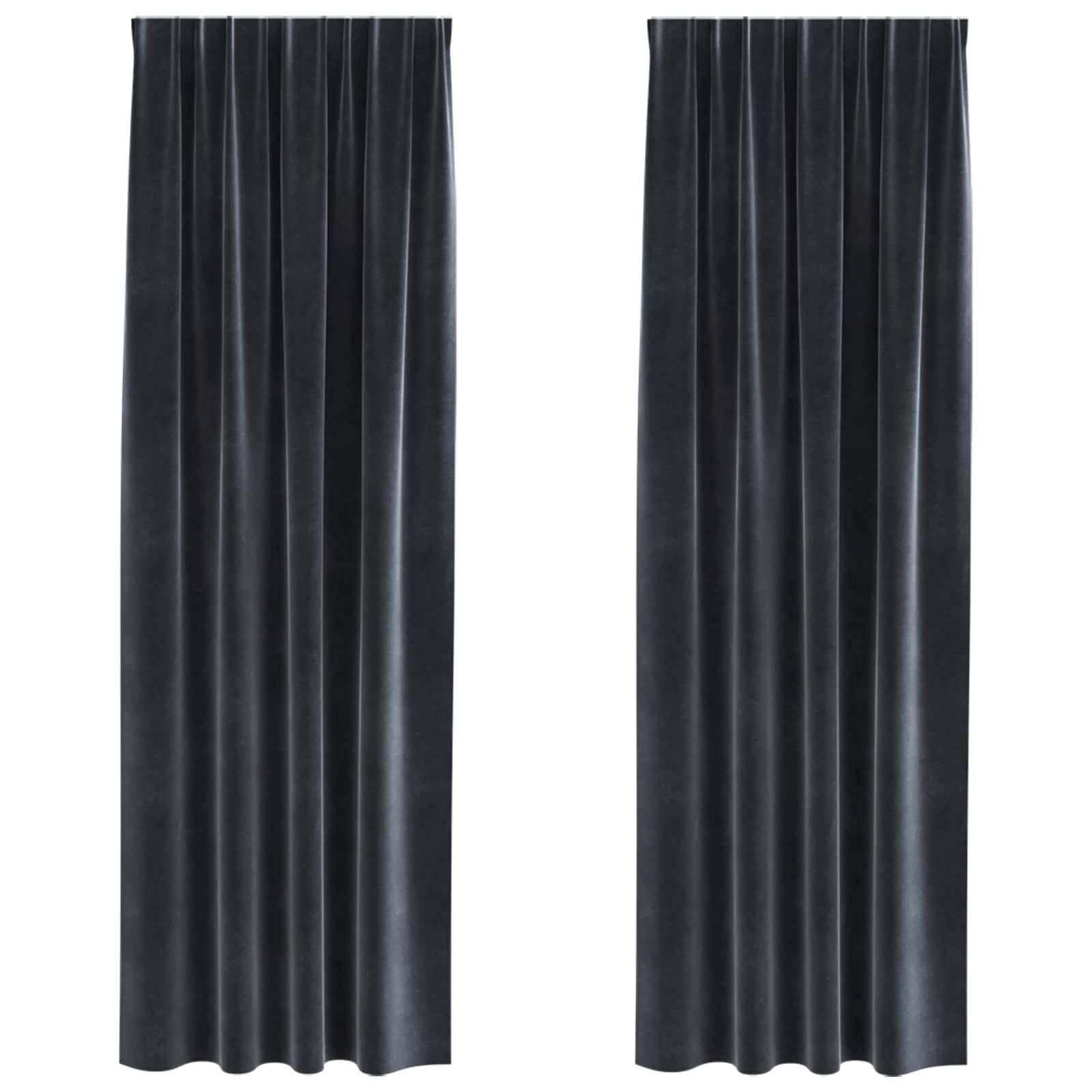 Vidaxl rideaux occultants 2 pcs gris foncé 140 x 260 cm velours