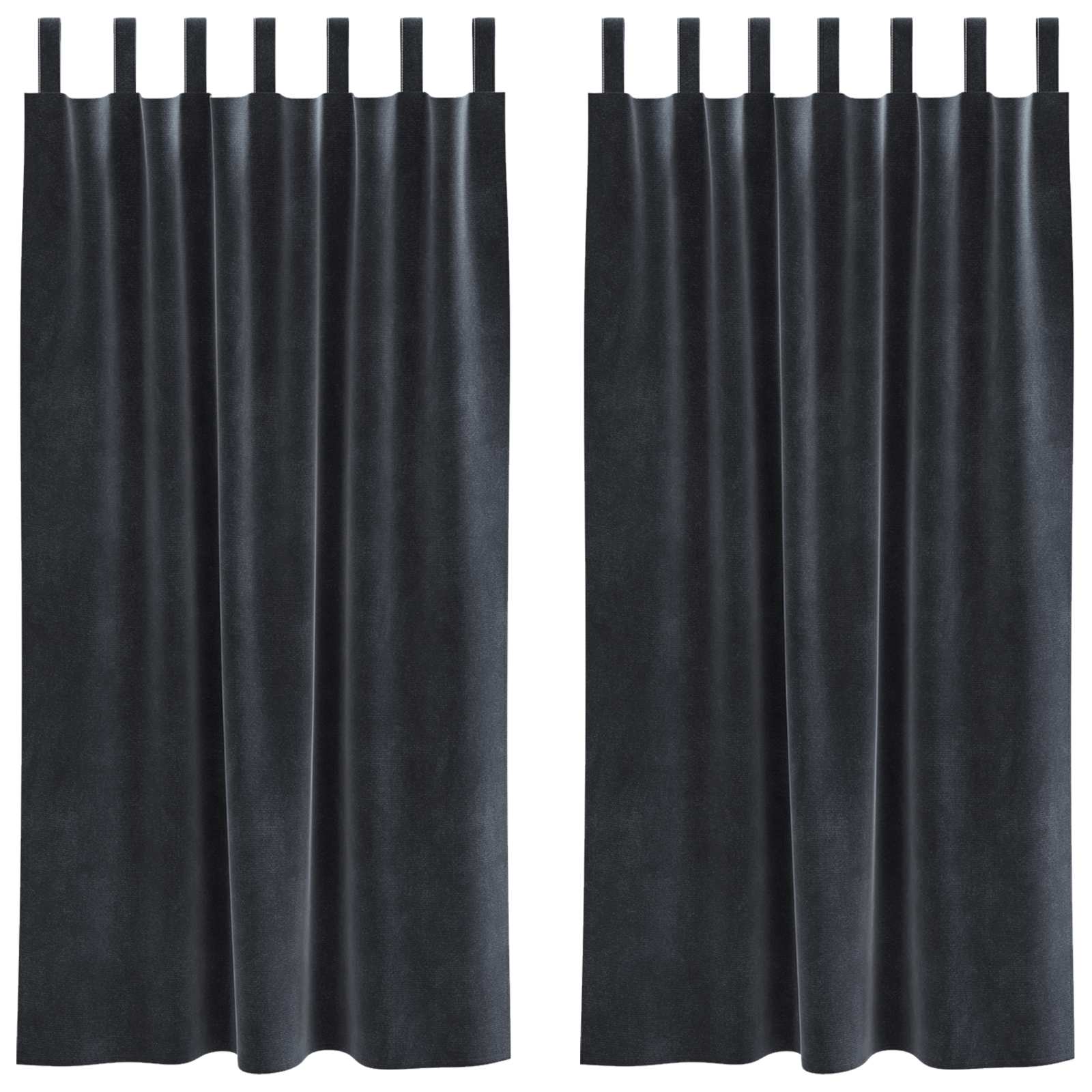 Vidaxl rideaux occultants 2 pcs gris foncé 140 x 175 cm velours