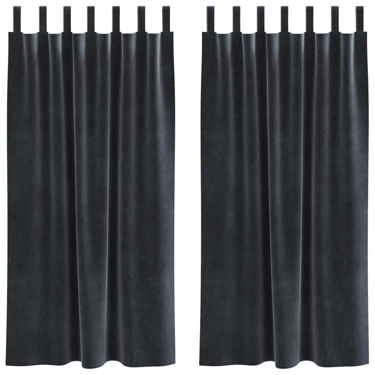 Vidaxl rideaux occultants 2 pcs gris foncé 140 x 175 cm velours