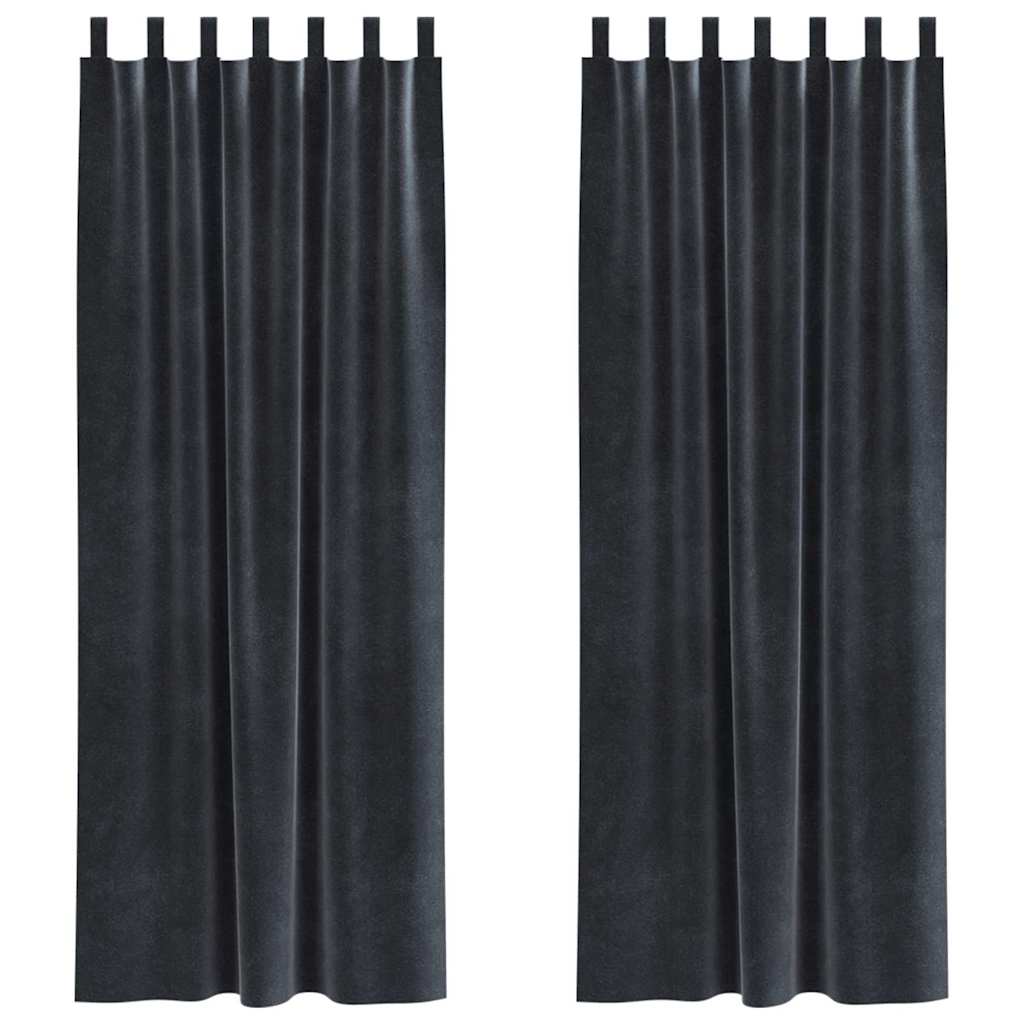Vidaxl rideaux occultants 2 pcs gris foncé 140 x 225 cm velours