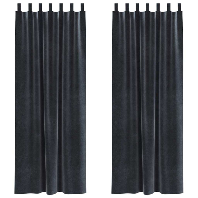 Vidaxl rideaux occultants 2 pcs gris foncé 140 x 245 cm velours