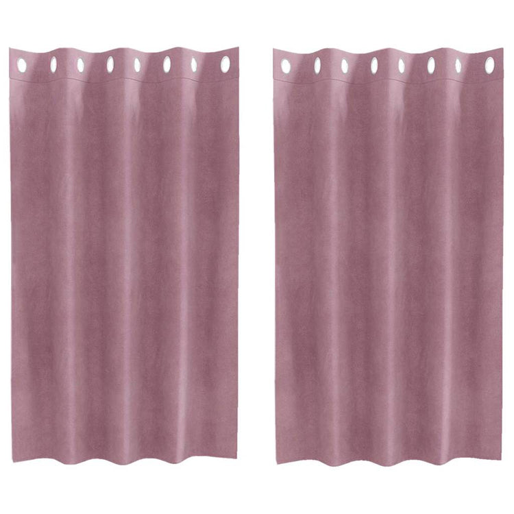 Vidaxl rideaux occultants 2 pcs rose foncé 140 x 140 cm velours