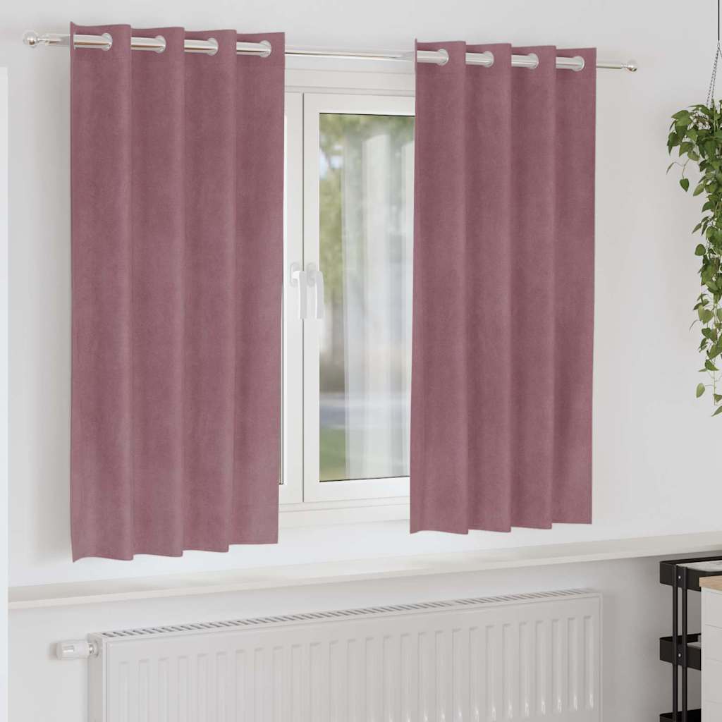 Vidaxl rideaux occultants 2 pcs rose foncé 140 x 175 cm velours