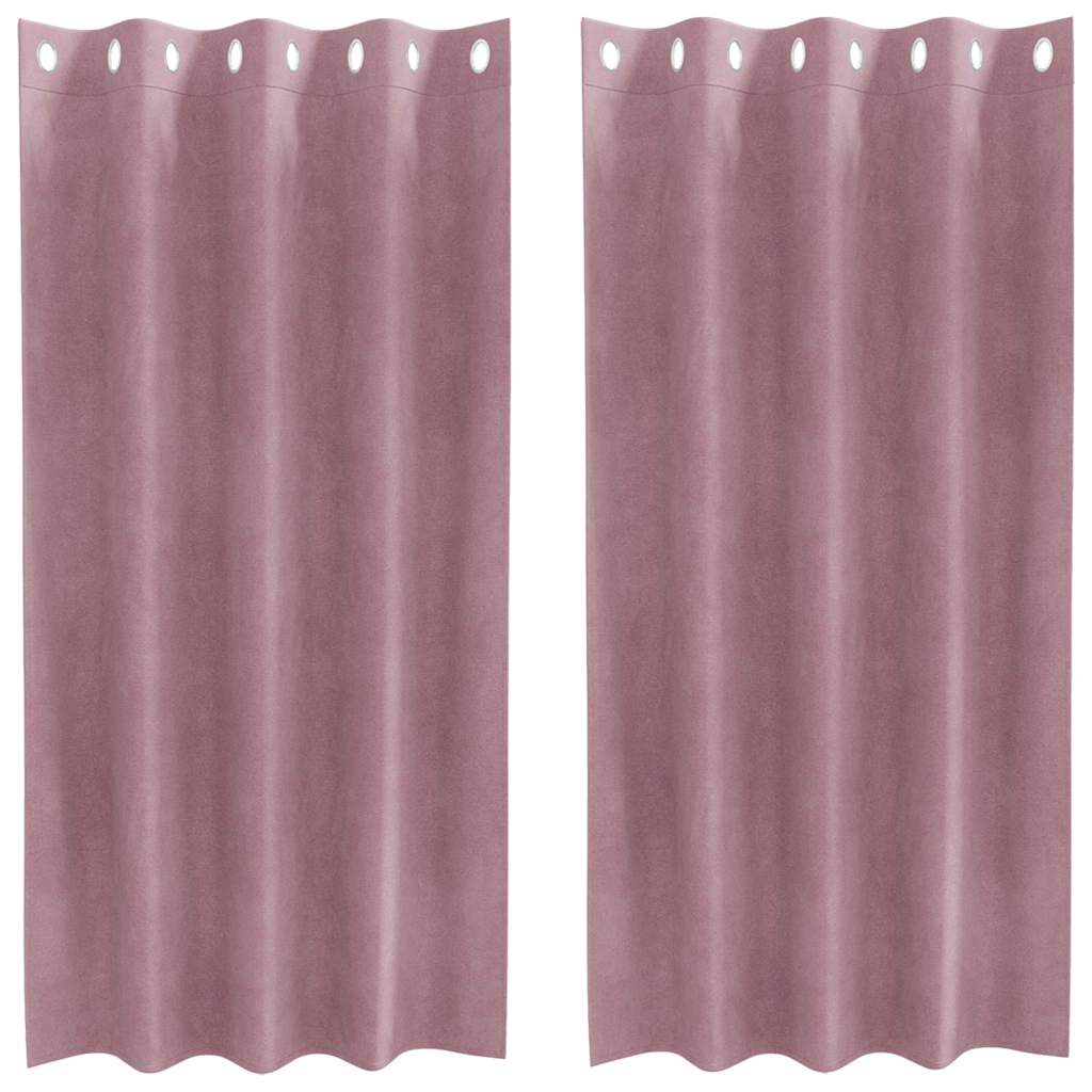 Vidaxl rideaux occultants 2 pcs rose foncé 140 x 175 cm velours