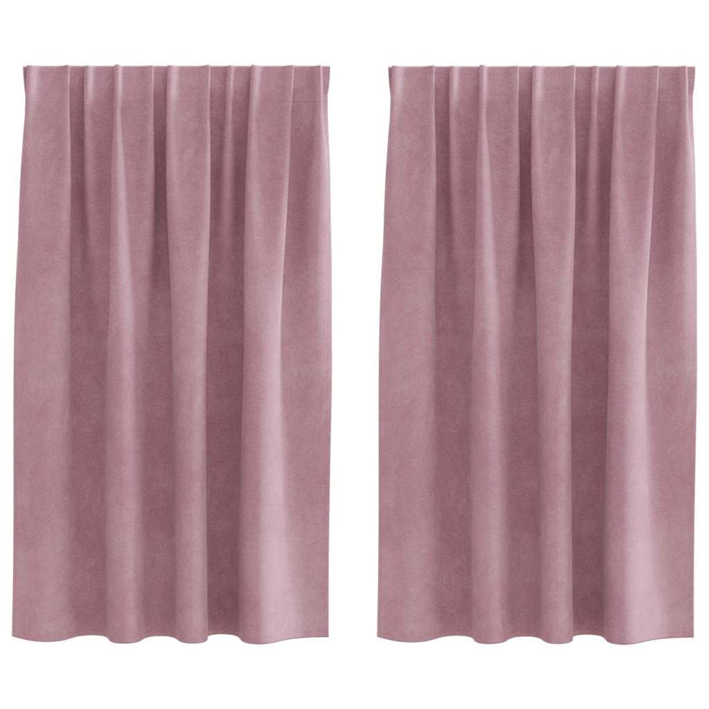 Vidaxl rideaux occultants 2 pcs rose foncé 140 x 140 cm velours