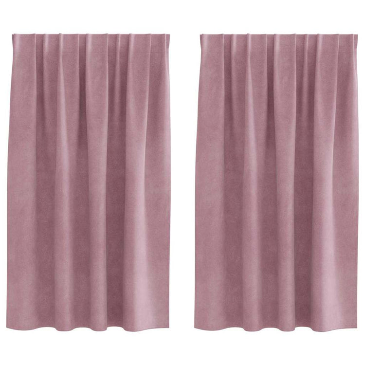 Vidaxl rideaux occultants 2 pcs rose foncé 140 x 140 cm velours