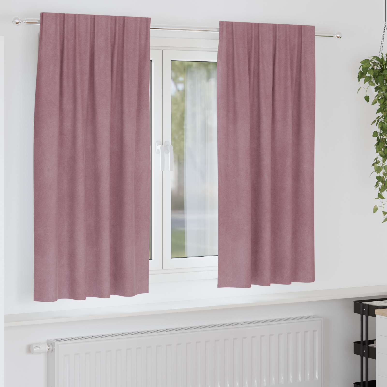 Vidaxl rideaux occultants 2 pcs rose foncé 140 x 175 cm velours