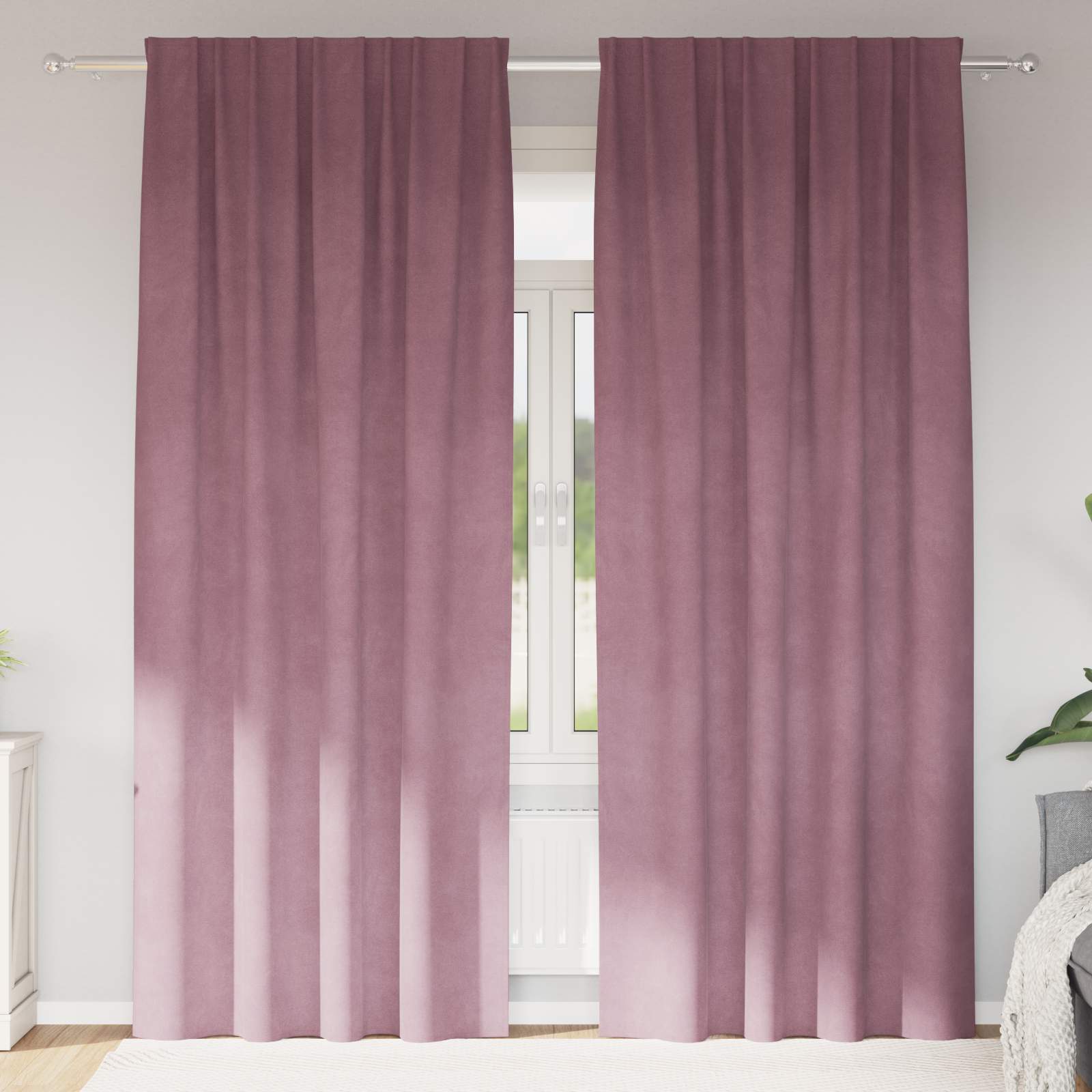 Vidaxl rideaux occultants 2 pcs rose foncé 140 x 245 cm velours
