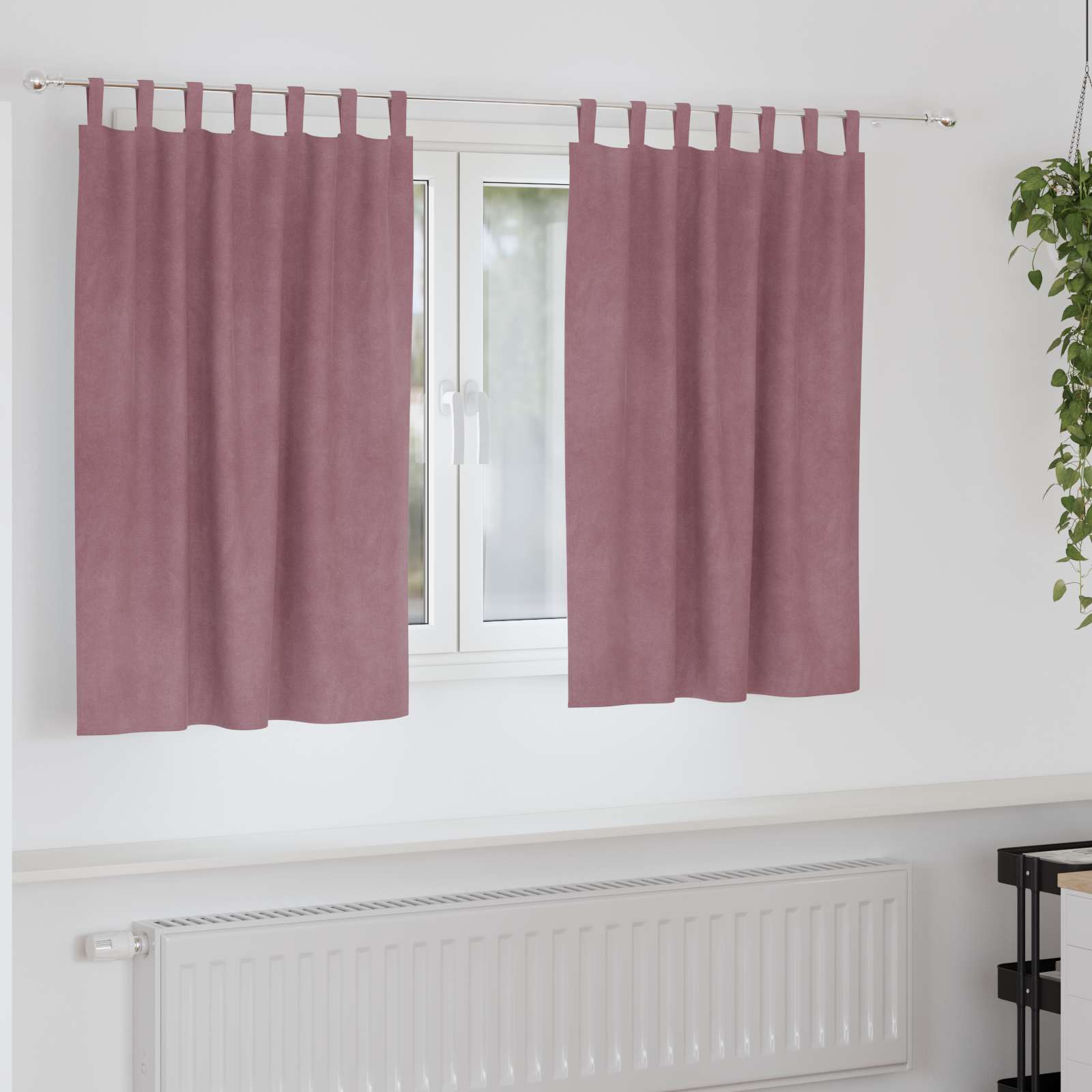 Vidaxl rideaux occultants 2 pcs rose foncé 140 x 140 cm velours
