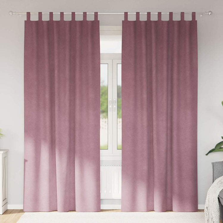 Vidaxl rideaux occultants 2 pcs rose foncé 140 x 245 cm velours