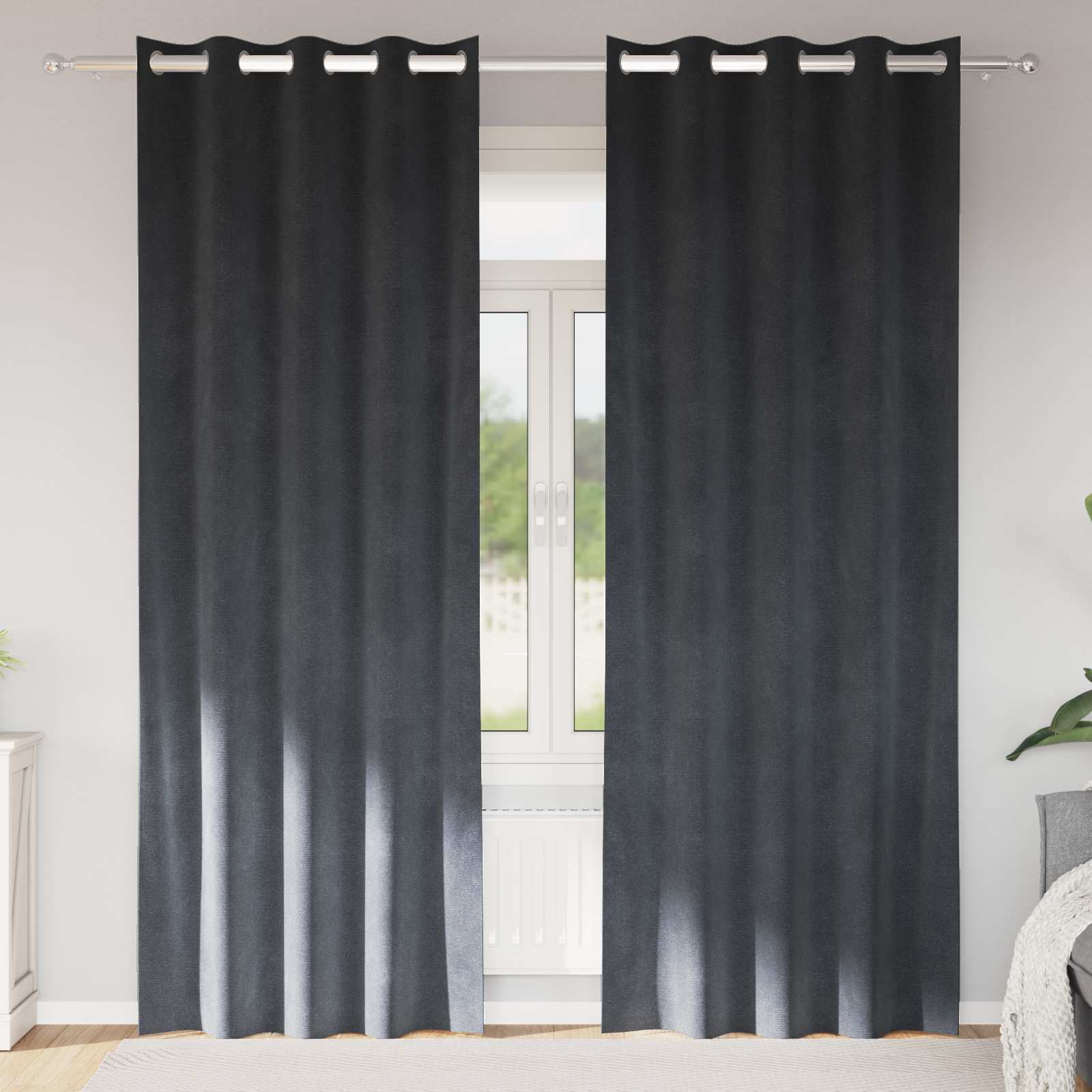 Vidaxl rideaux occultants 2 pcs gris clair 140 x 245 cm velours