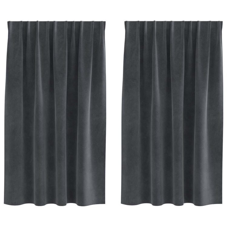 Vidaxl rideaux occultants 2 pcs gris clair 140 x 140 cm velours