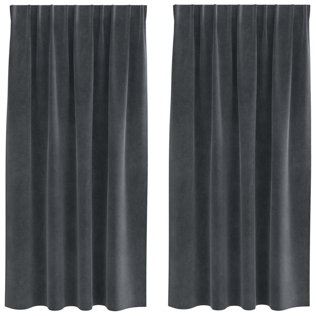 Vidaxl rideaux occultants 2 pcs gris clair 140 x 175 cm velours