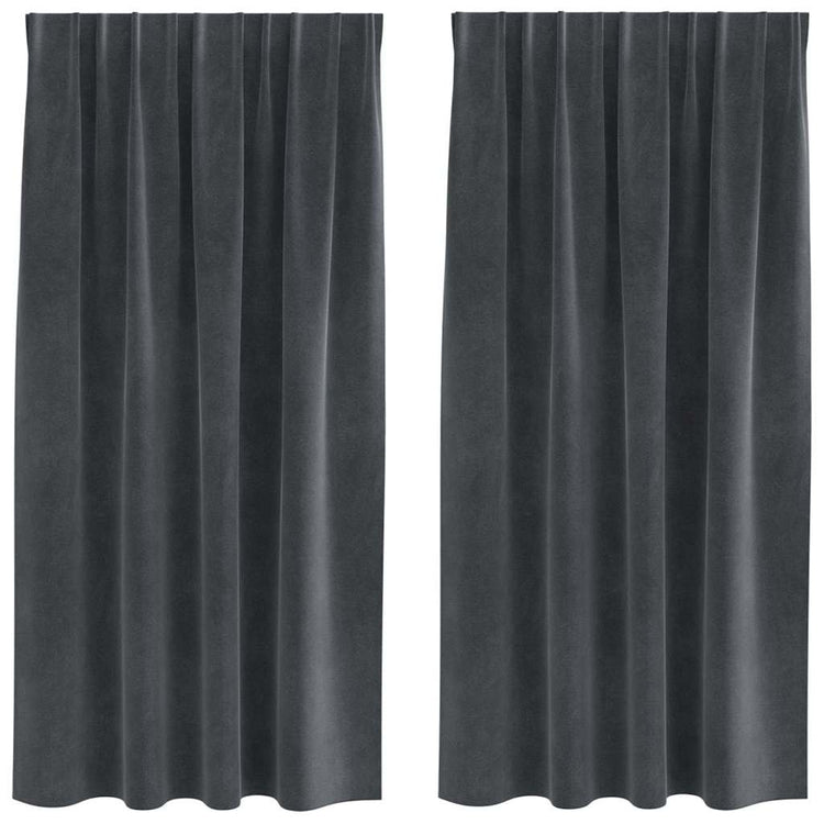 Vidaxl rideaux occultants 2 pcs gris clair 140 x 175 cm velours