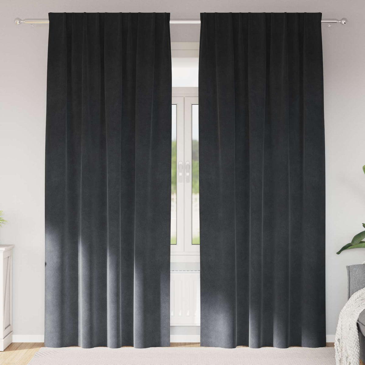 Vidaxl rideaux occultants 2 pcs gris clair 140 x 225 cm velours