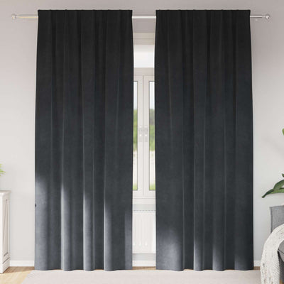 Vidaxl rideaux occultants 2 pcs gris clair 140 x 225 cm velours