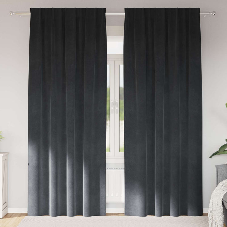 Vidaxl rideaux occultants 2 pcs gris clair 140 x 225 cm velours