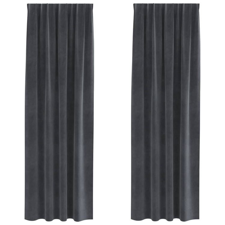 Vidaxl rideaux occultants 2 pcs gris clair 140 x 245 cm velours