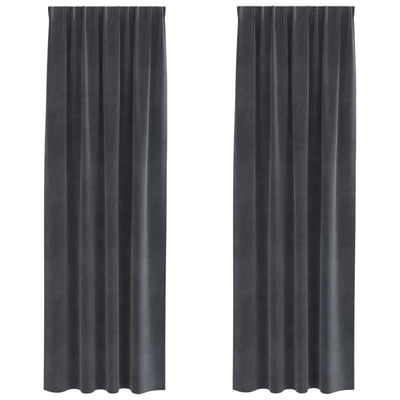 Vidaxl rideaux occultants 2 pcs gris clair 140 x 260 cm velours