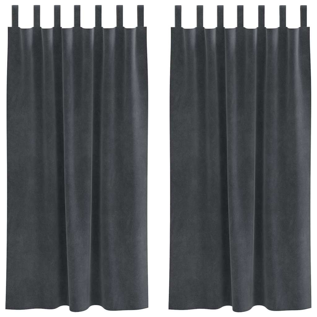 Vidaxl rideaux occultants 2 pcs gris clair 140 x 175 cm velours