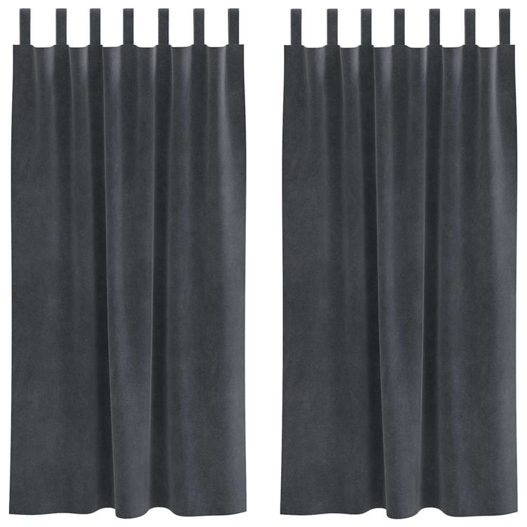 Vidaxl rideaux occultants 2 pcs gris clair 140 x 175 cm velours