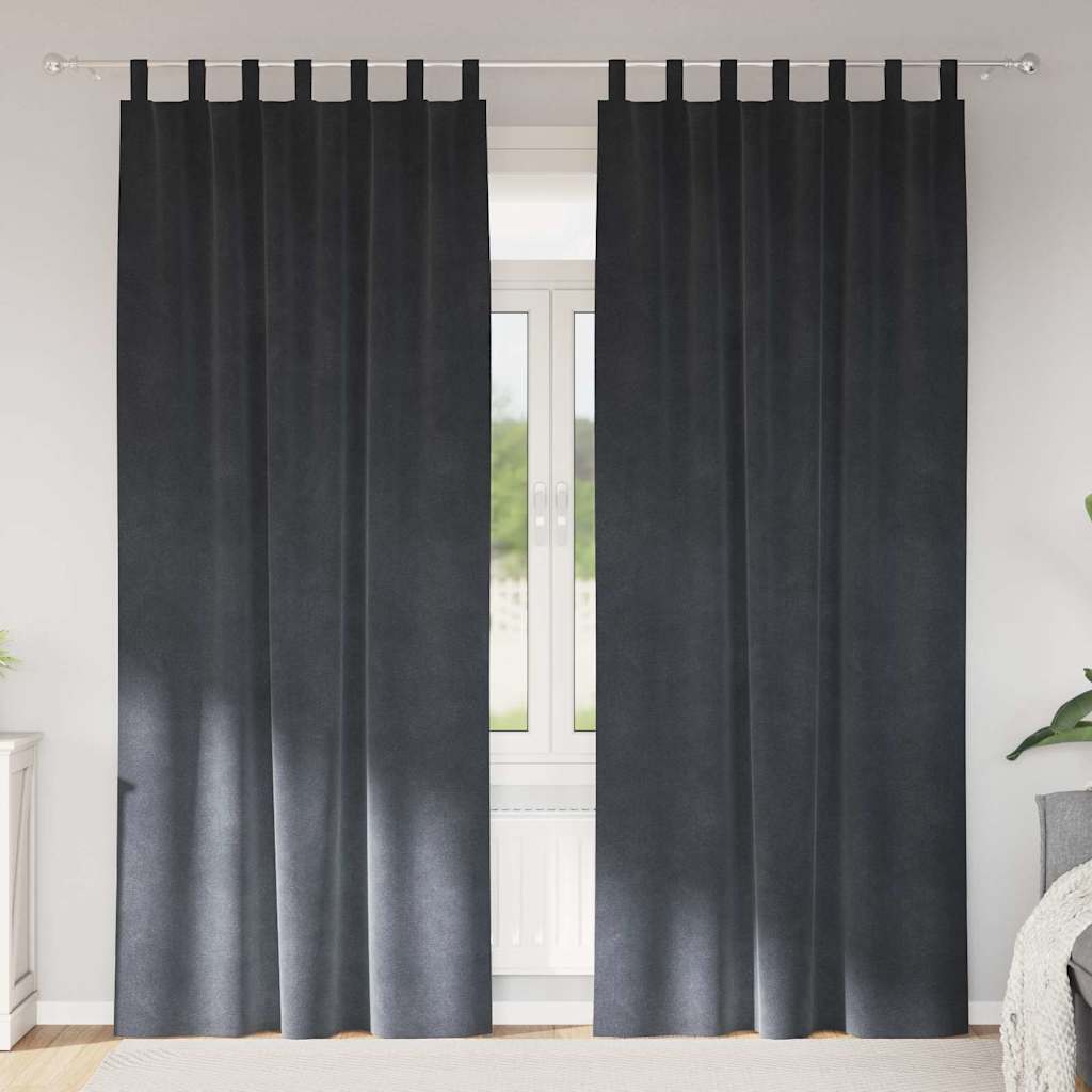 Vidaxl rideaux occultants 2 pcs gris clair 140 x 225 cm velours
