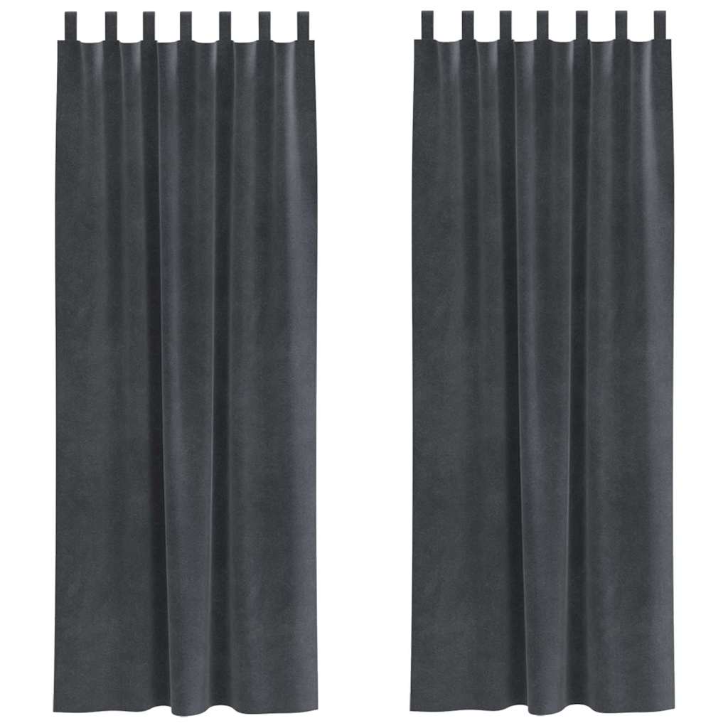 Vidaxl rideaux occultants 2 pcs gris clair 140 x 225 cm velours