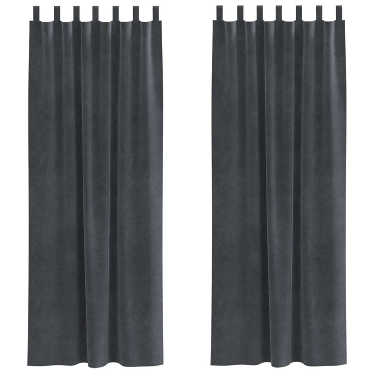 Vidaxl rideaux occultants 2 pcs gris clair 140 x 245 cm velours