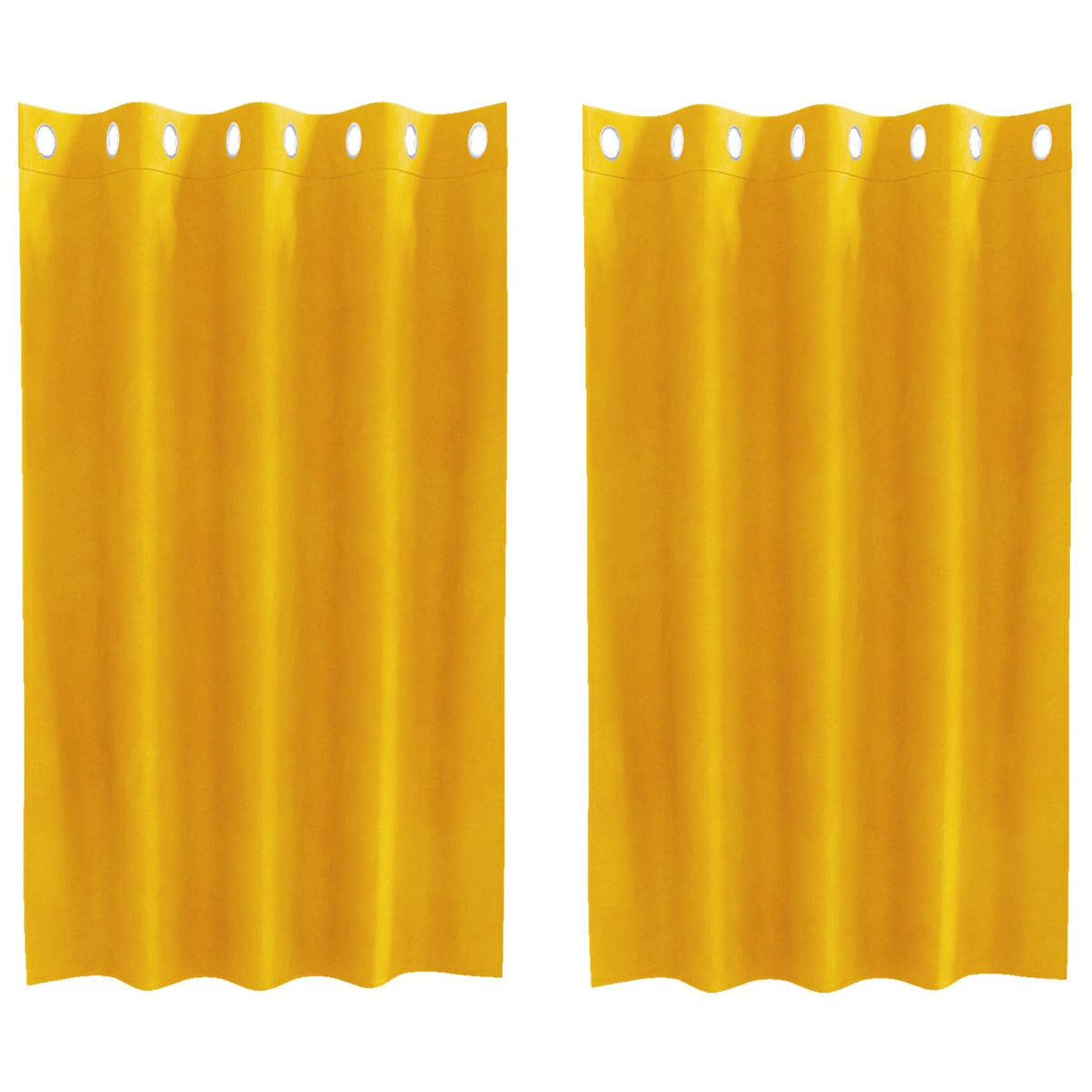 Vidaxl rideaux occultants 2 pcs jaune moutarde 140 x 140 cm velours