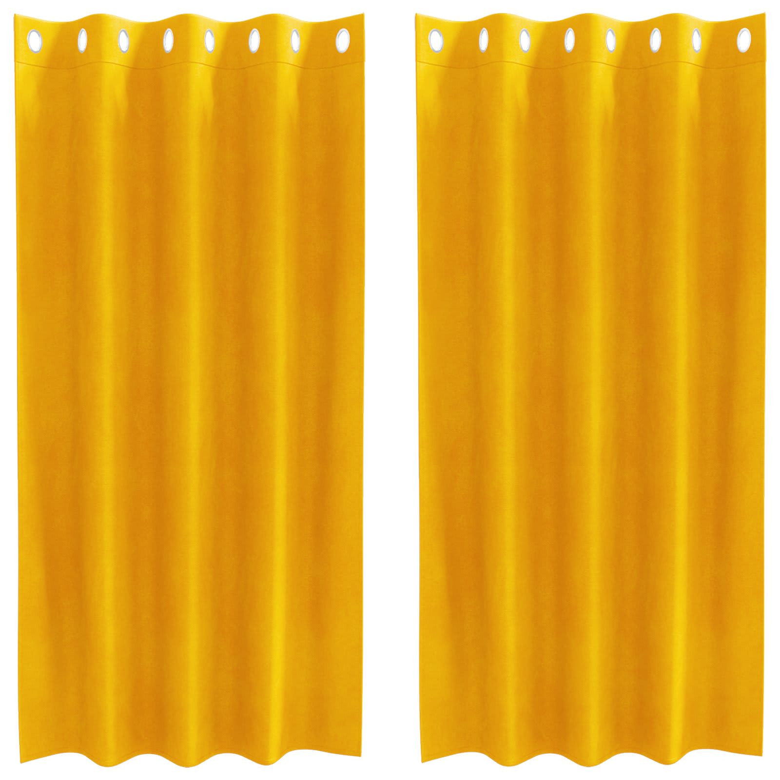 Vidaxl rideaux occultants 2 pcs jaune moutarde 140 x 175 cm velours
