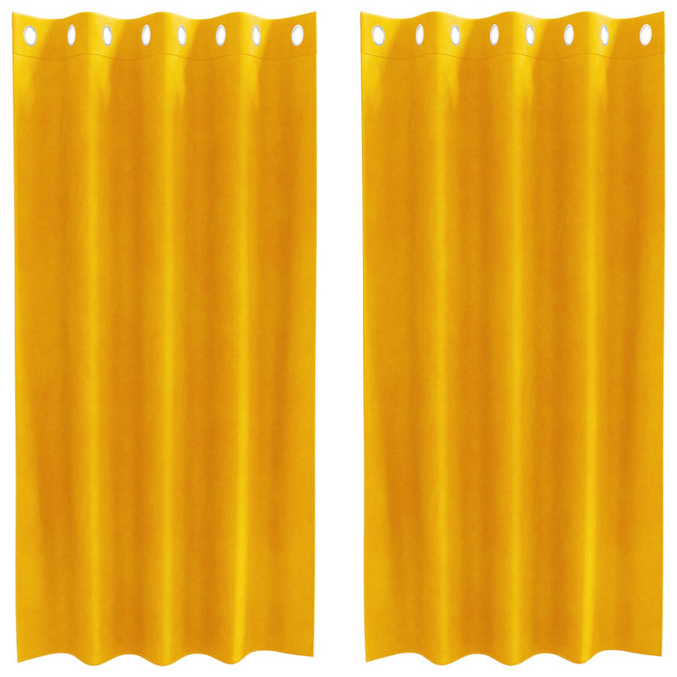 Vidaxl rideaux occultants 2 pcs jaune moutarde 140 x 175 cm velours