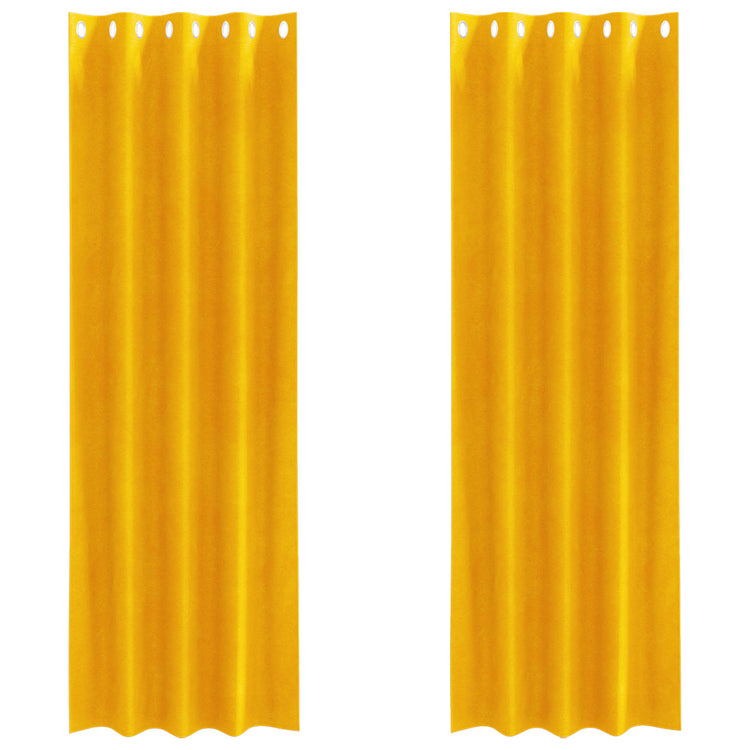 Vidaxl rideaux occultants 2 pcs jaune moutarde 140 x 260 cm velours