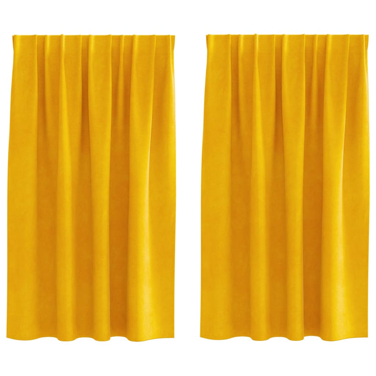 Vidaxl rideaux occultants 2 pcs jaune moutarde 140 x 140 cm velours