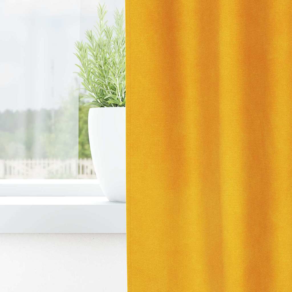 Vidaxl rideaux occultants 2 pcs jaune moutarde 140 x 175 cm velours