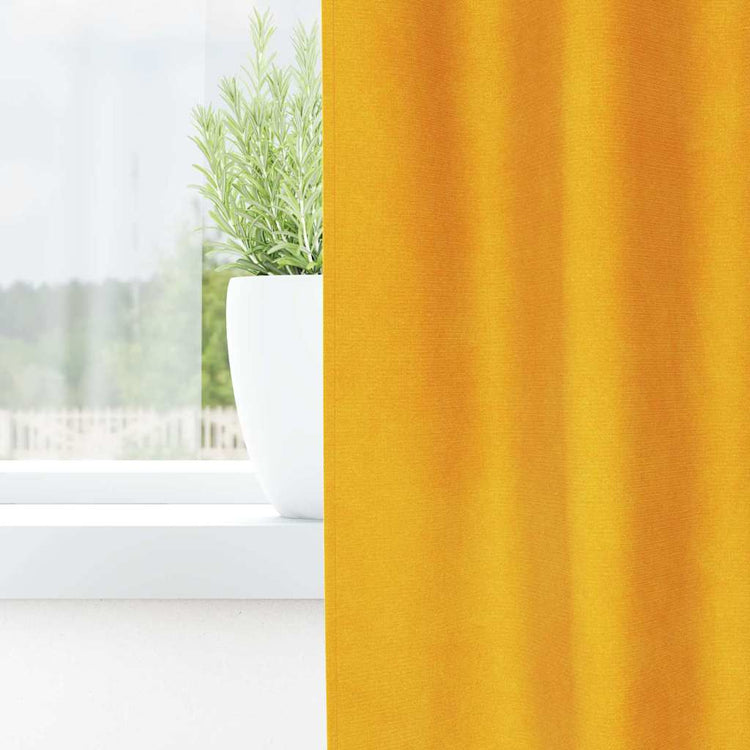 Vidaxl rideaux occultants 2 pcs jaune moutarde 140 x 175 cm velours