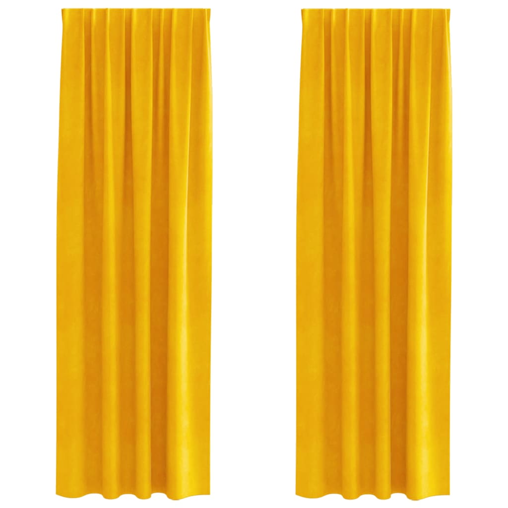 Vidaxl rideaux occultants 2 pcs jaune moutarde 140 x 245 cm velours