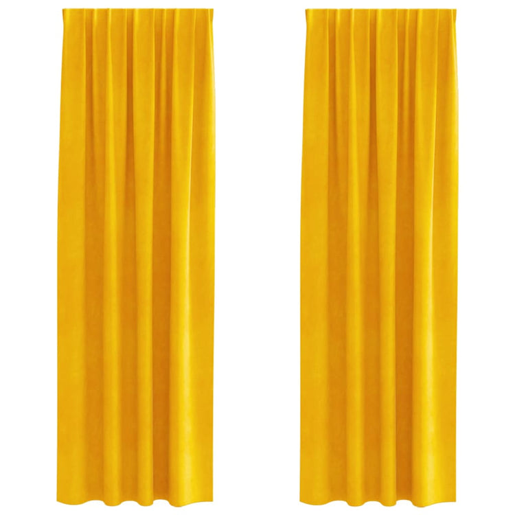 Vidaxl rideaux occultants 2 pcs jaune moutarde 140 x 245 cm velours