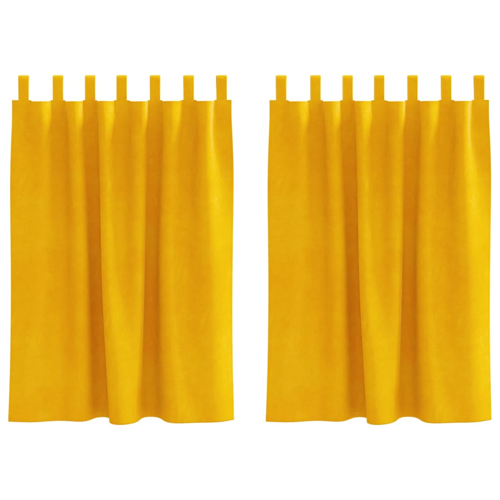 Vidaxl rideaux occultants 2 pcs jaune moutarde 140 x 140 cm velours