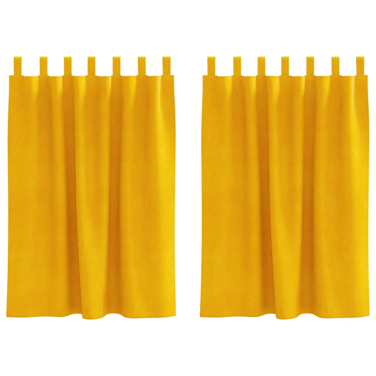 Vidaxl rideaux occultants 2 pcs jaune moutarde 140 x 140 cm velours