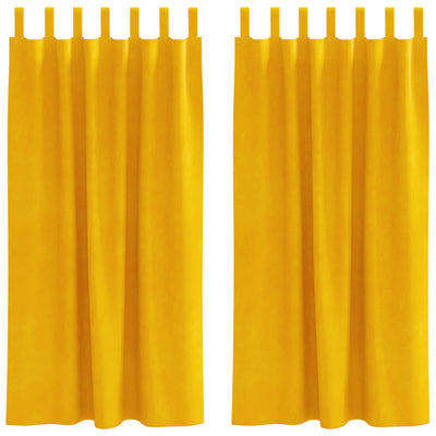 Vidaxl rideaux occultants 2 pcs jaune moutarde 140 x 175 cm velours