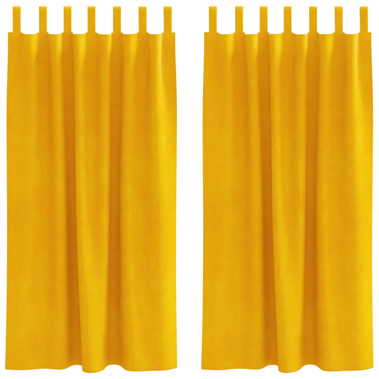 Vidaxl rideaux occultants 2 pcs jaune moutarde 140 x 175 cm velours